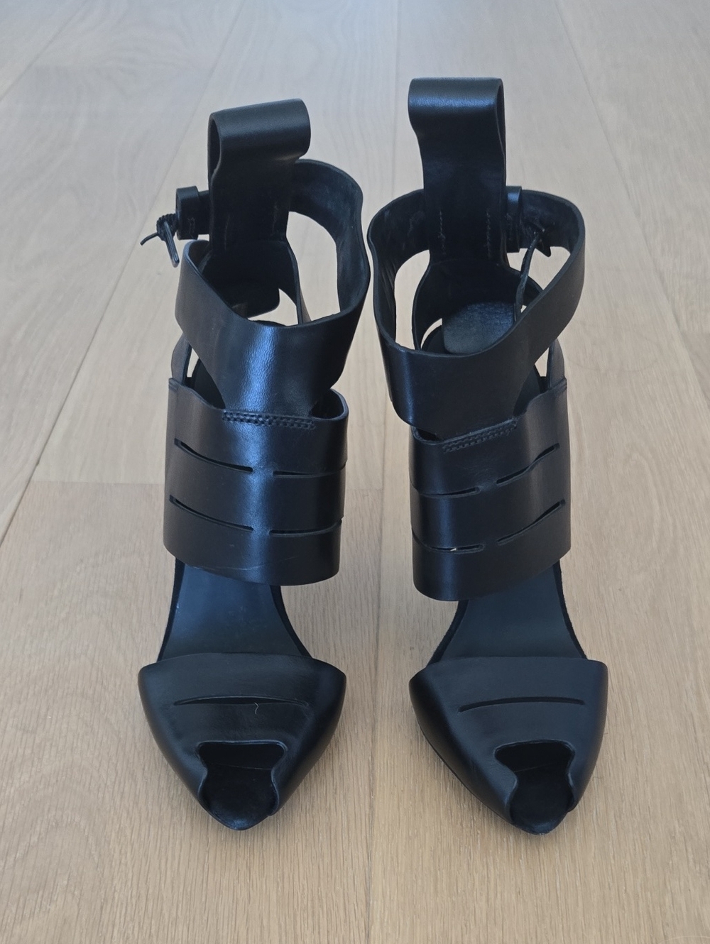 Alexander Wang Black Cutout Strappy High-Heel Sandals